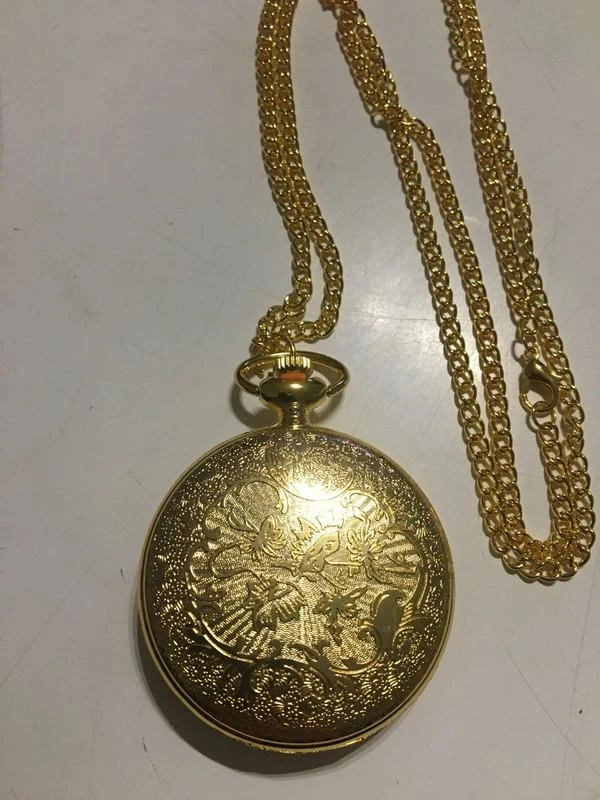 Golden compass pocket watch – photo 3
